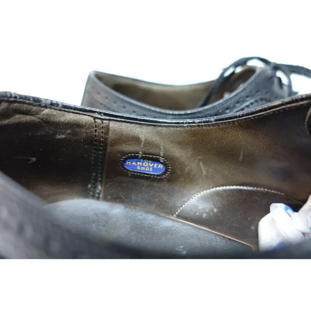 VTG The Hanover Shoe black men's 11 M wingtip dress shoes